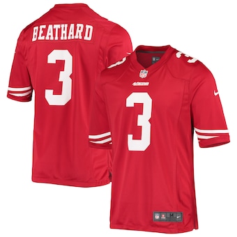 mens nike cj beathard scarlet san francisco 49ers game playe